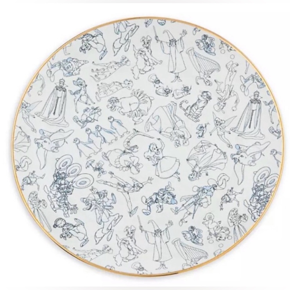 NWT *Discontinued* Disney Ink and Paint Character Sketch Ceramic Plate